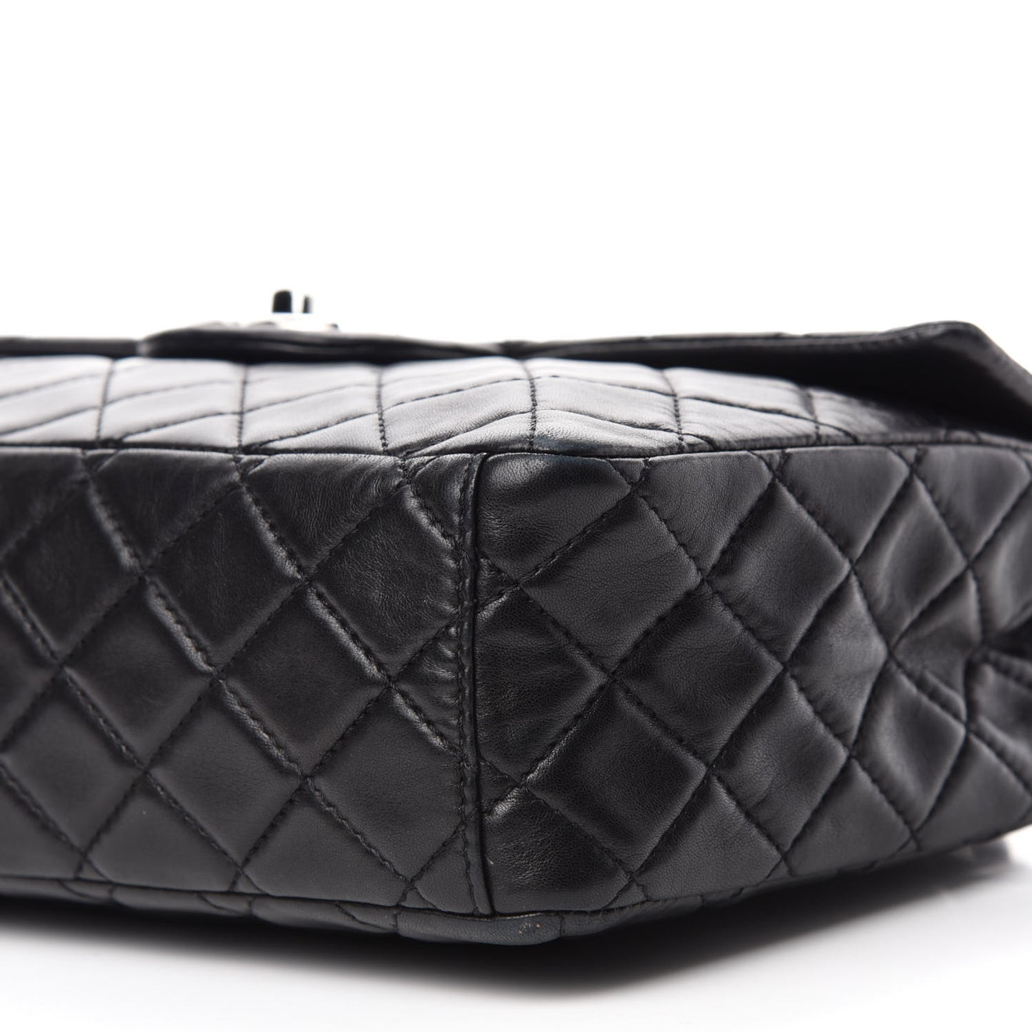 Lambskin Quilted Maxi Single Flap Black