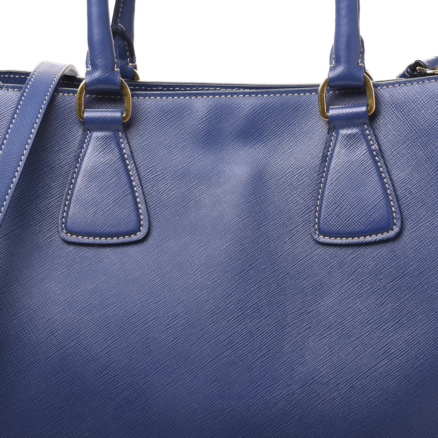 Prada Saffiano Lux Medium Bi-Color Tote Bluette Turchese 9 of 9