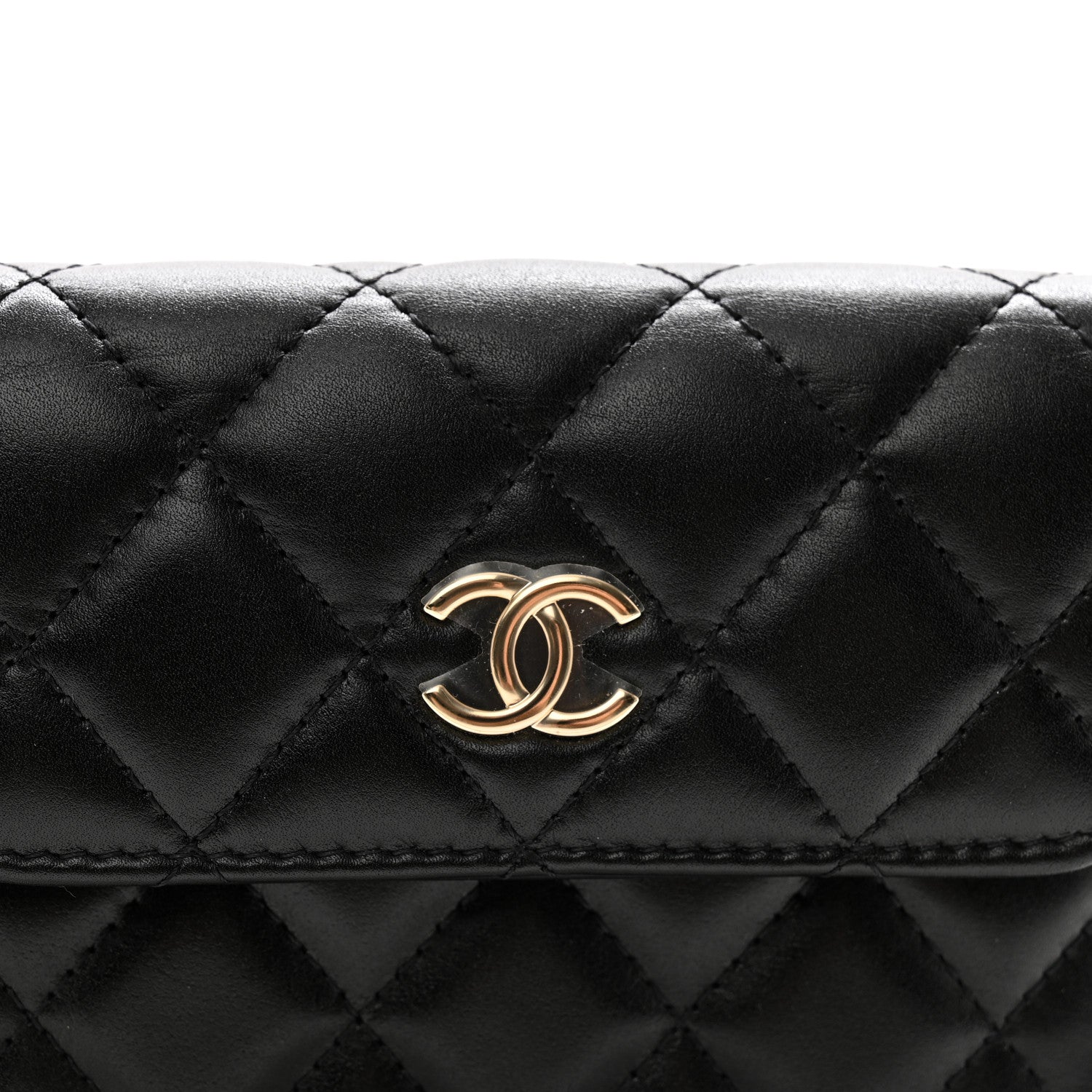 Chanel Calfskin Quilted Maxi Pearls Card Holder Flap With Chain Black 9 of 11