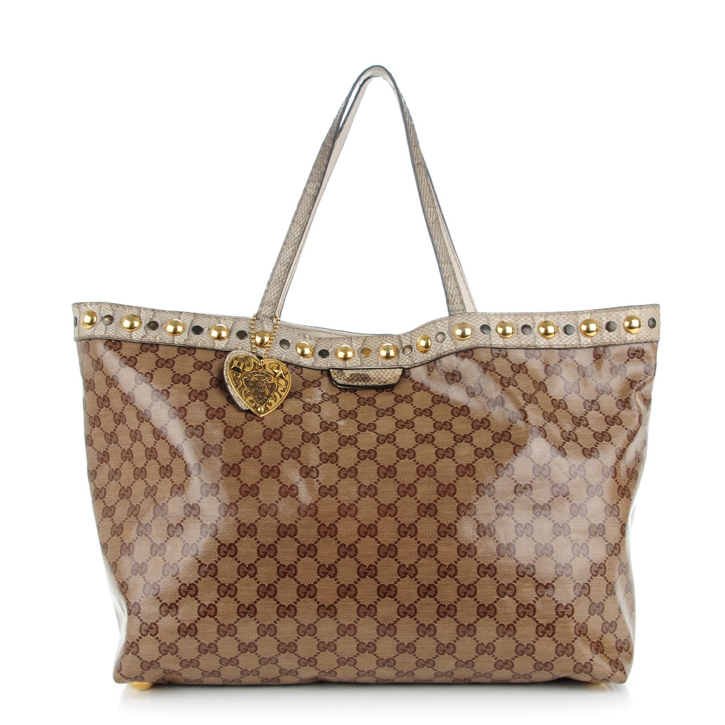 Crystal Monogram Snakeskin Large Babouska Shopping Tote