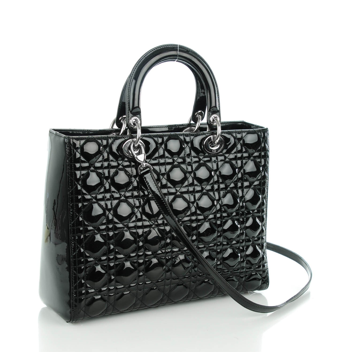 Christian Dior Patent Cannage Large Lady Dior Black 3 of 7