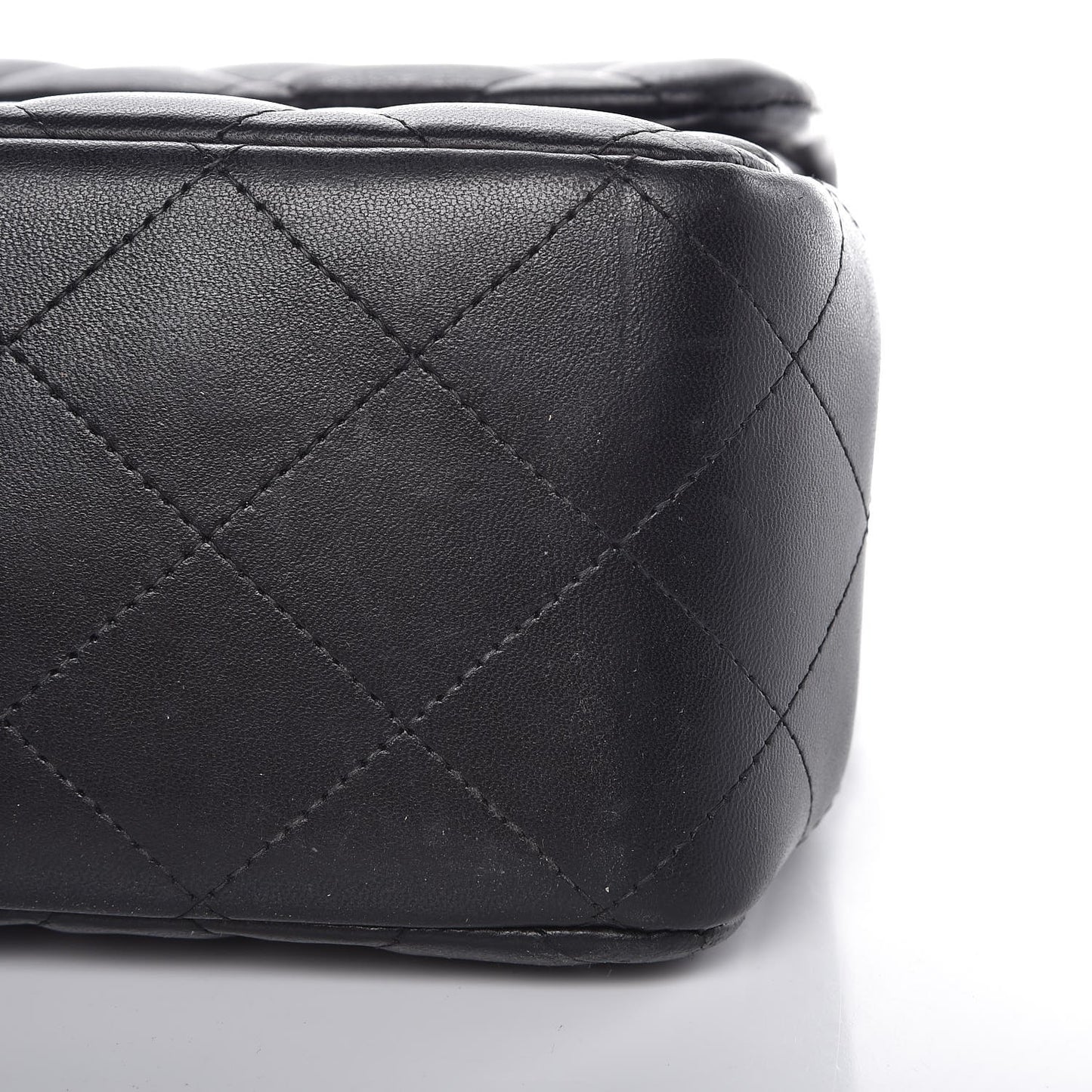 Lambskin Quilted Jumbo Double Flap Black