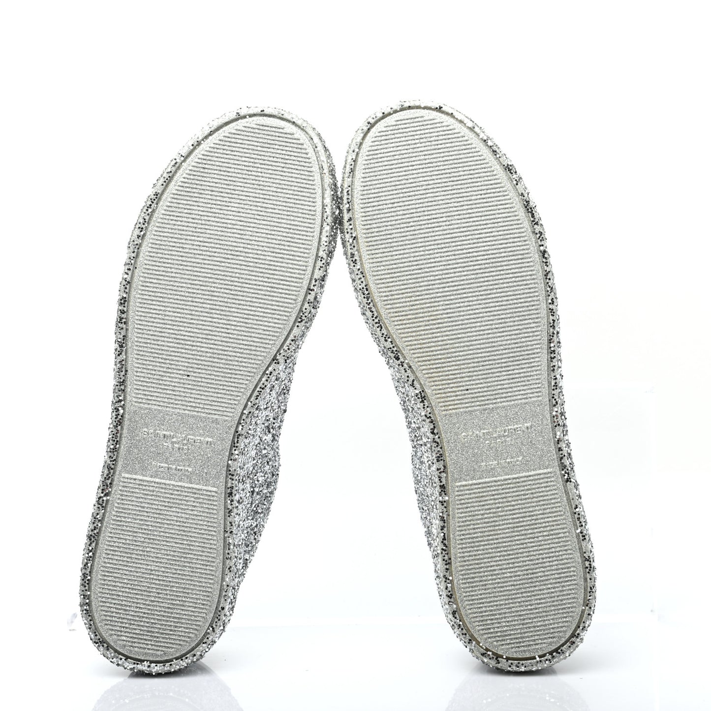Calfskin Crystal Glitter Andy Sneakers 39 Silver