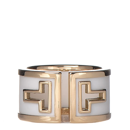 Tiffany 18K Yellow Gold White Ceramic T Cutout Ring 49 5 1 of 4