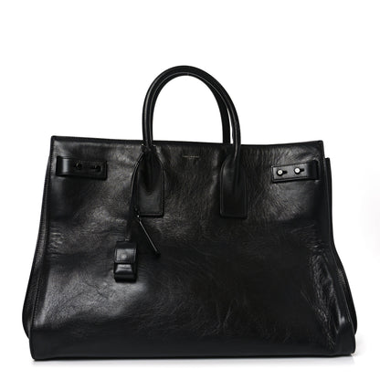 Saint Laurent Textured Patent Large Souple Sac De Jour Black 1 of 11
