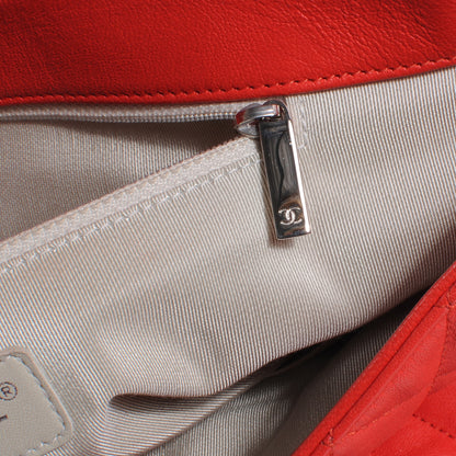 Chanel Washed Lambskin Chain Around Maxi Flap Bag Red 7 of 9