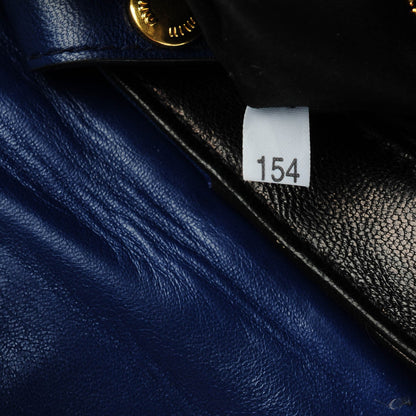 Miu Miu Nappa Swarovski Crystal Embellished Biker Shoulder Bag Blue Black 7 of 7