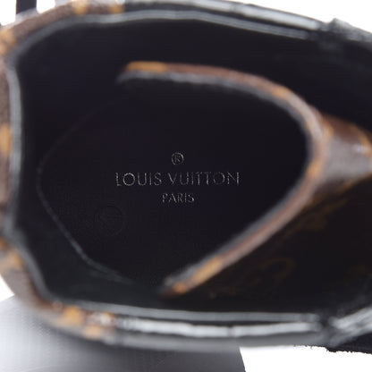 Louis Vuitton Suede Calfskin Monogram Laureate Platform Desert Boots 35.5 Black 7 of 8