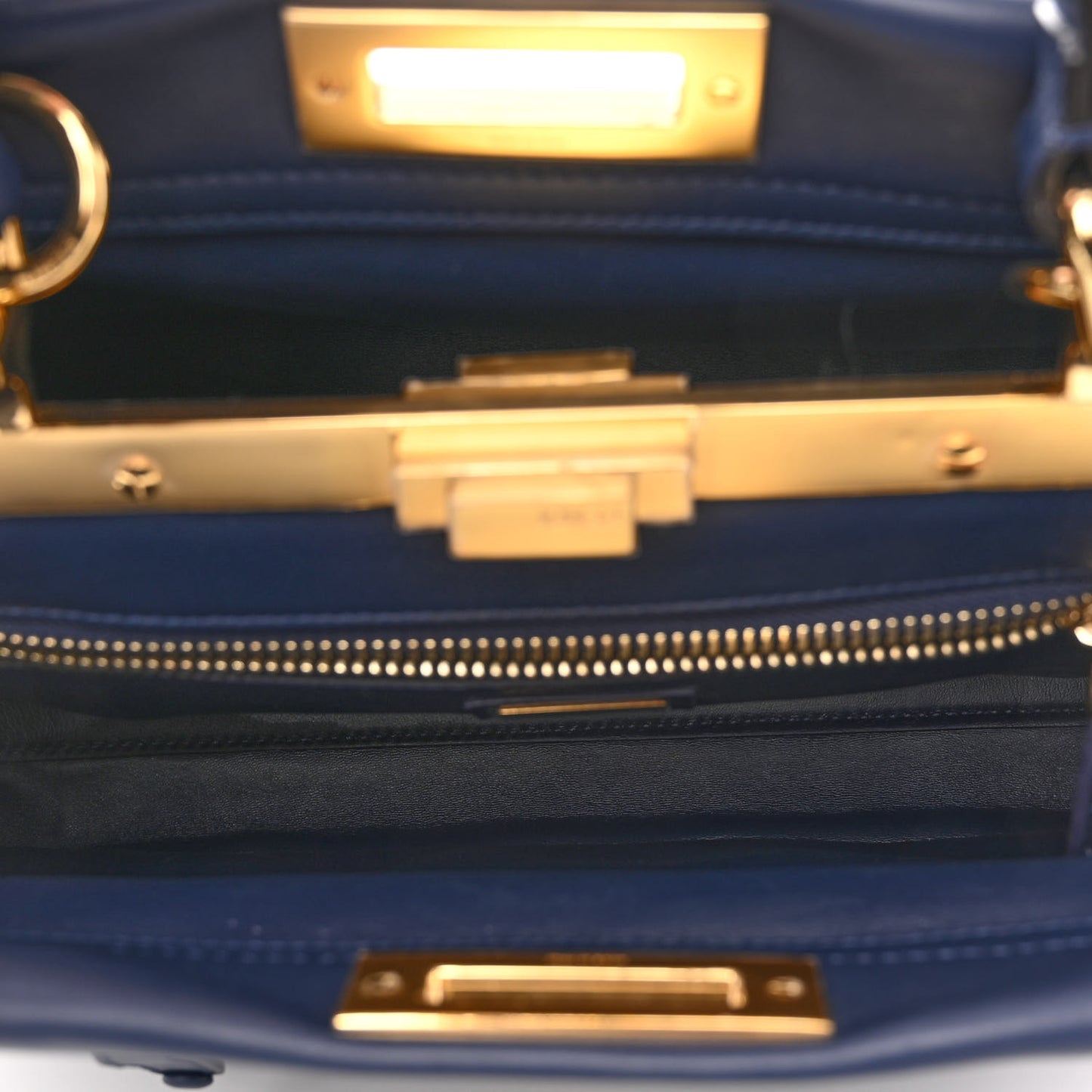 Vitello Seta Shiny Nappa Medium 3 Pocket Peekaboo Iconic Satchel Blueberry