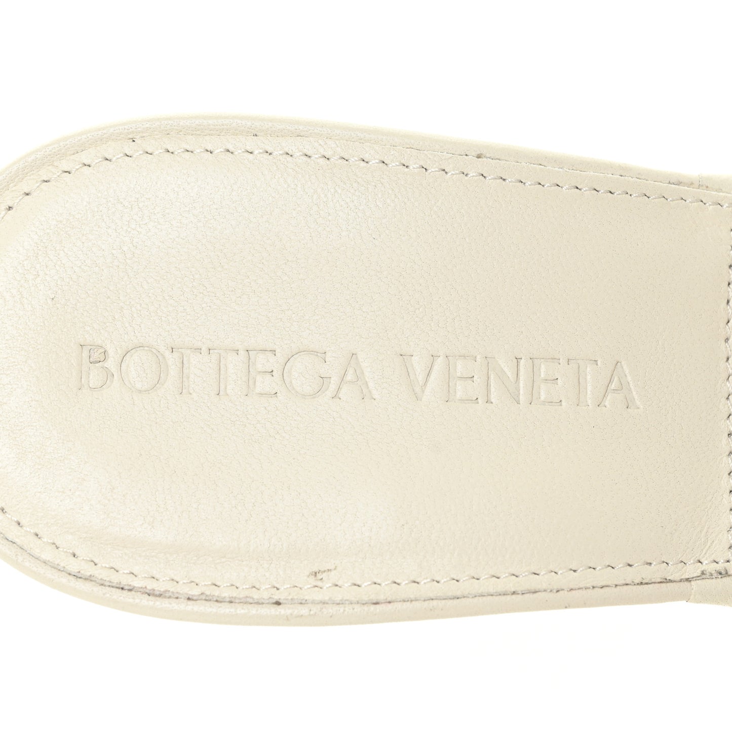 Nappa Quilted Rubber Lido Mule Sandals 36.5 Sea Salt