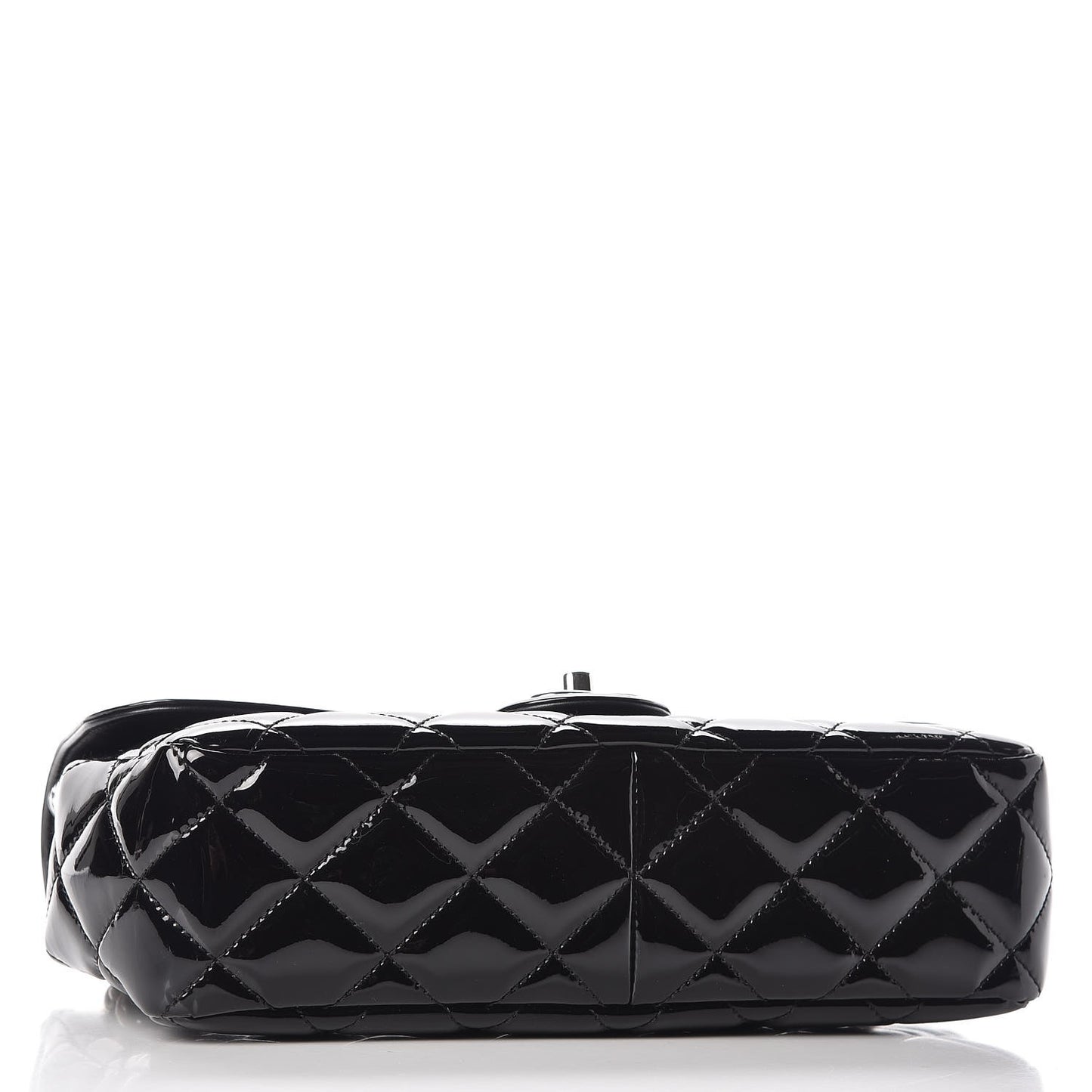 Patent Quilted Large Coco Shine Flap Black