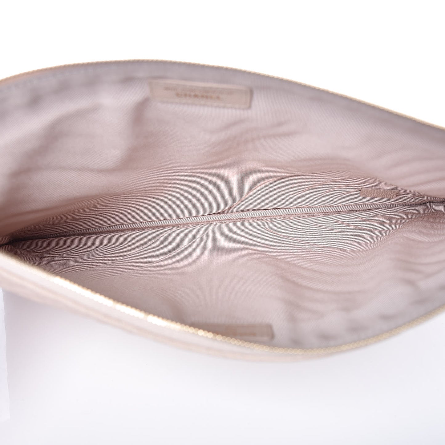 Caviar Chevron Quilted Large Cosmetic Case Light Pink
