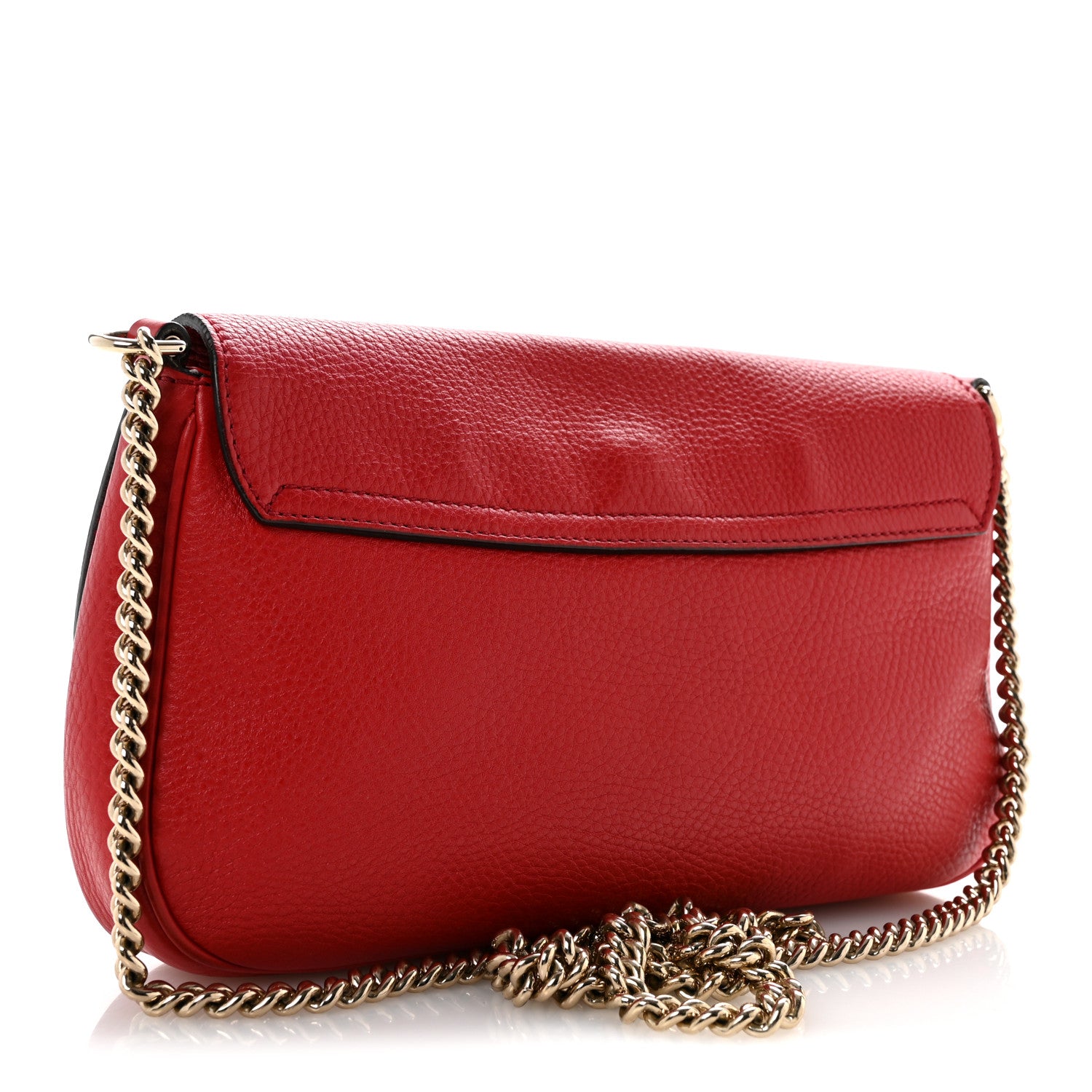 Gucci Pebbled Calfskin Medium Soho Flap Crossbody Tabasco Red 3 of 13