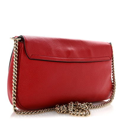 Gucci Pebbled Calfskin Medium Soho Flap Crossbody Tabasco Red 3 of 13