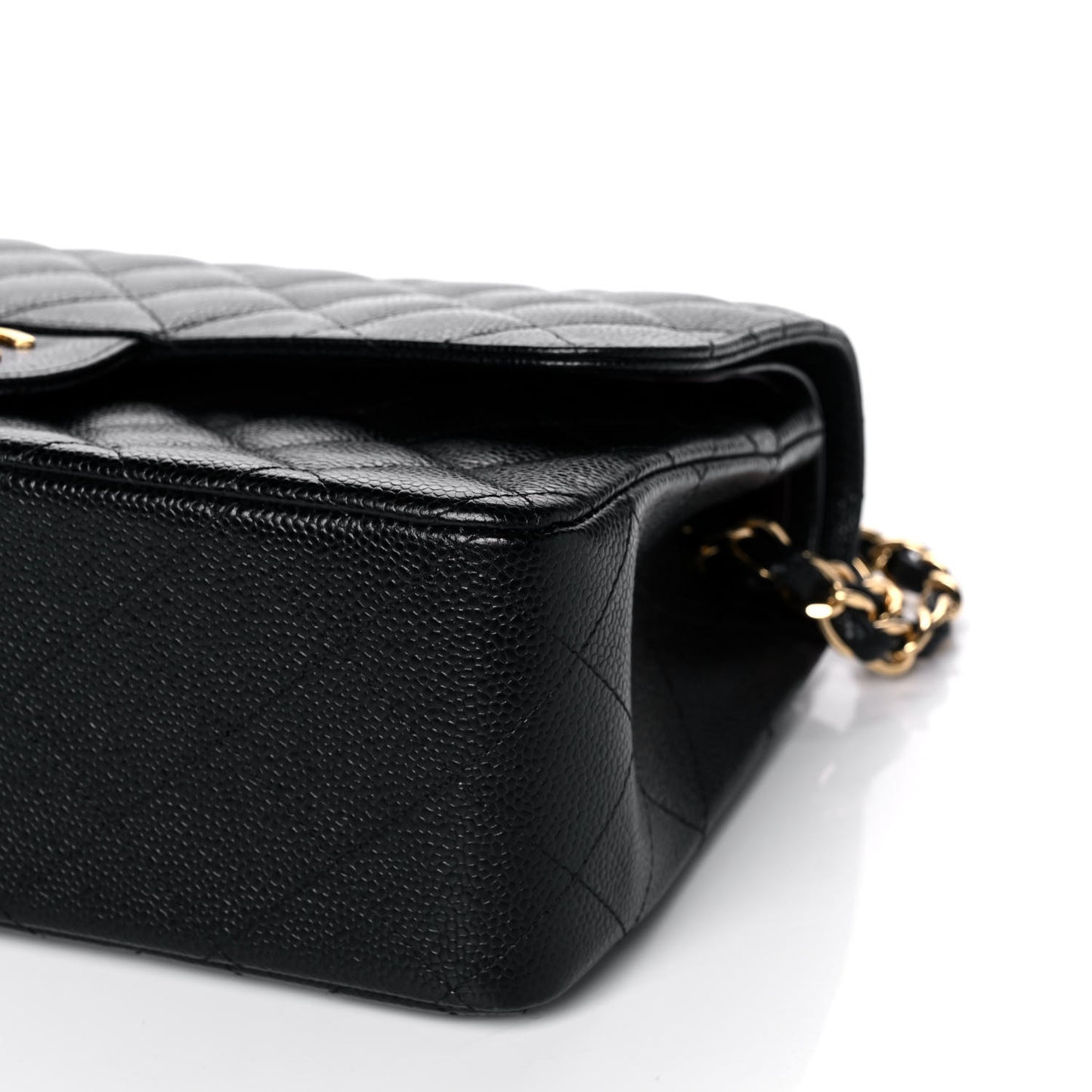 Caviar Quilted Jumbo Double Flap Black