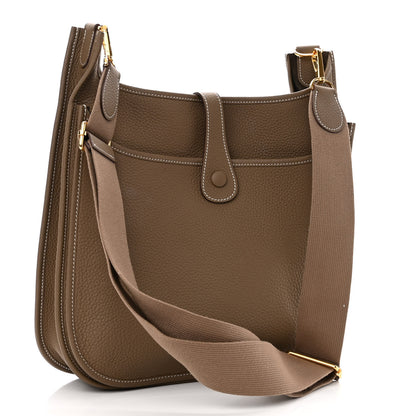 Hermes Taurillon Clemence Evelyne III GM Etoupe 3 of 10