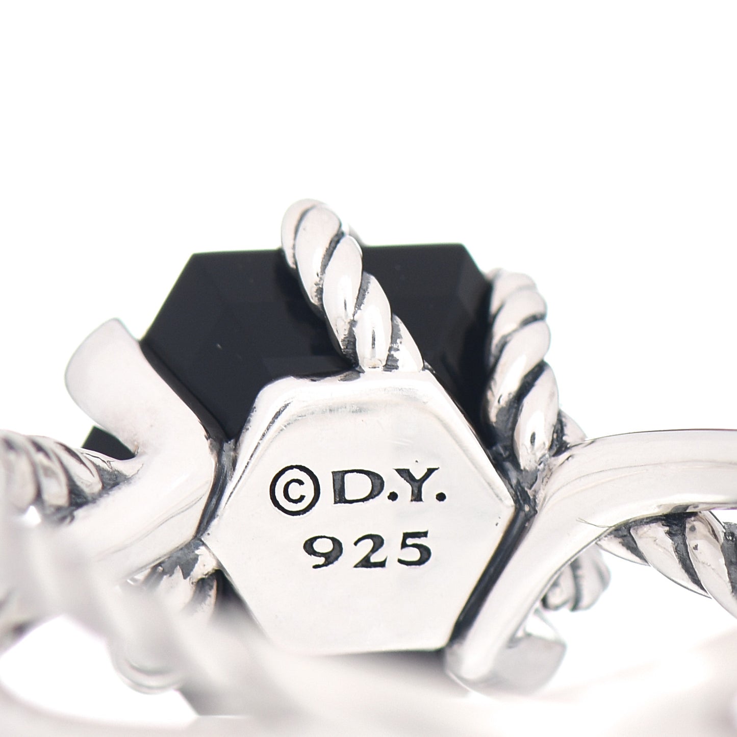 Sterling Silver Diamond Black Onyx 10mm Cable Wrap Ring 54 7