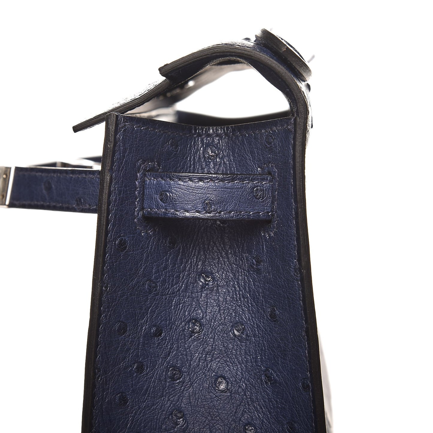 Ostrich Kelly Pochette Bleu Saphir