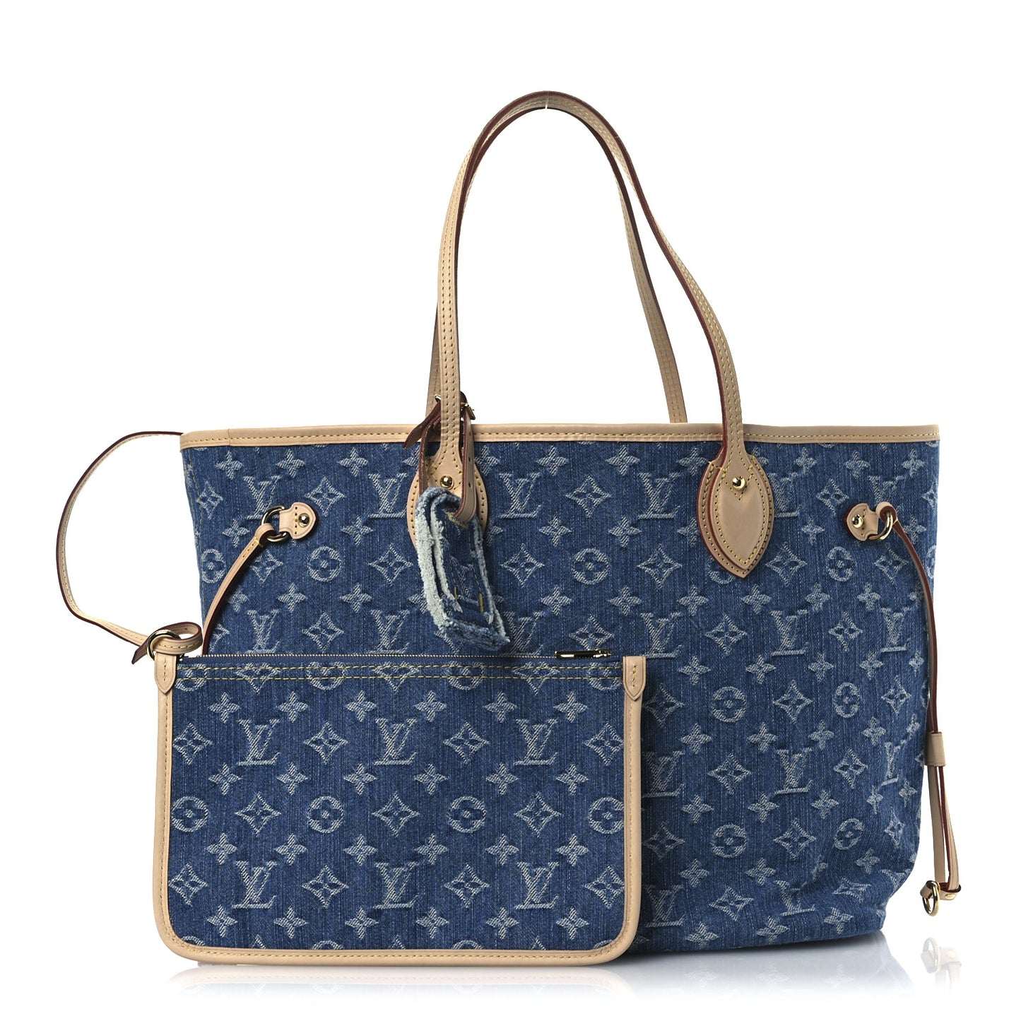 Monogram Denim Neo Neverfull MM Blue