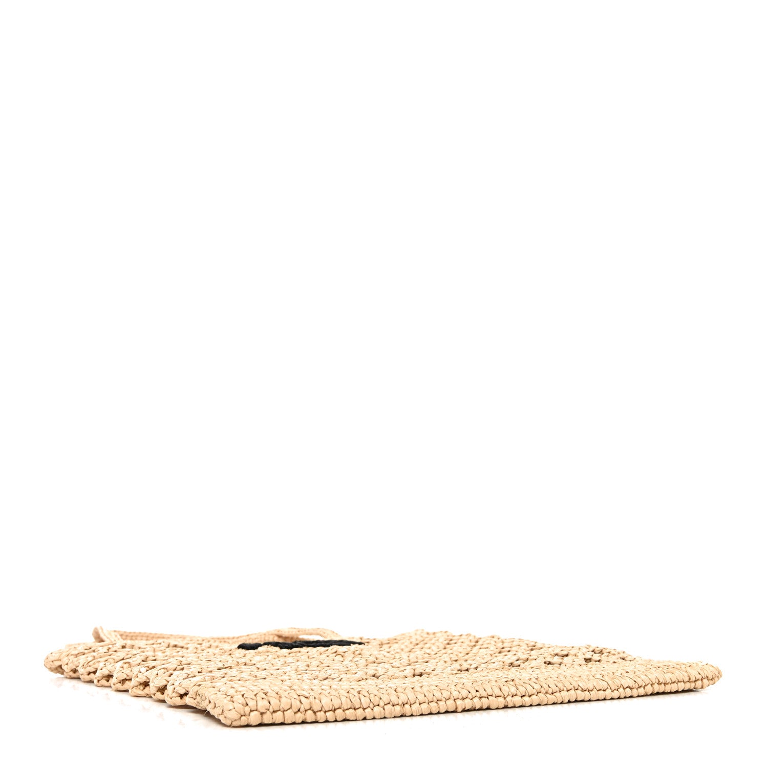 Prada Yarn Raffia Effect Embroidered Logo Tote Naturale 3 of 8