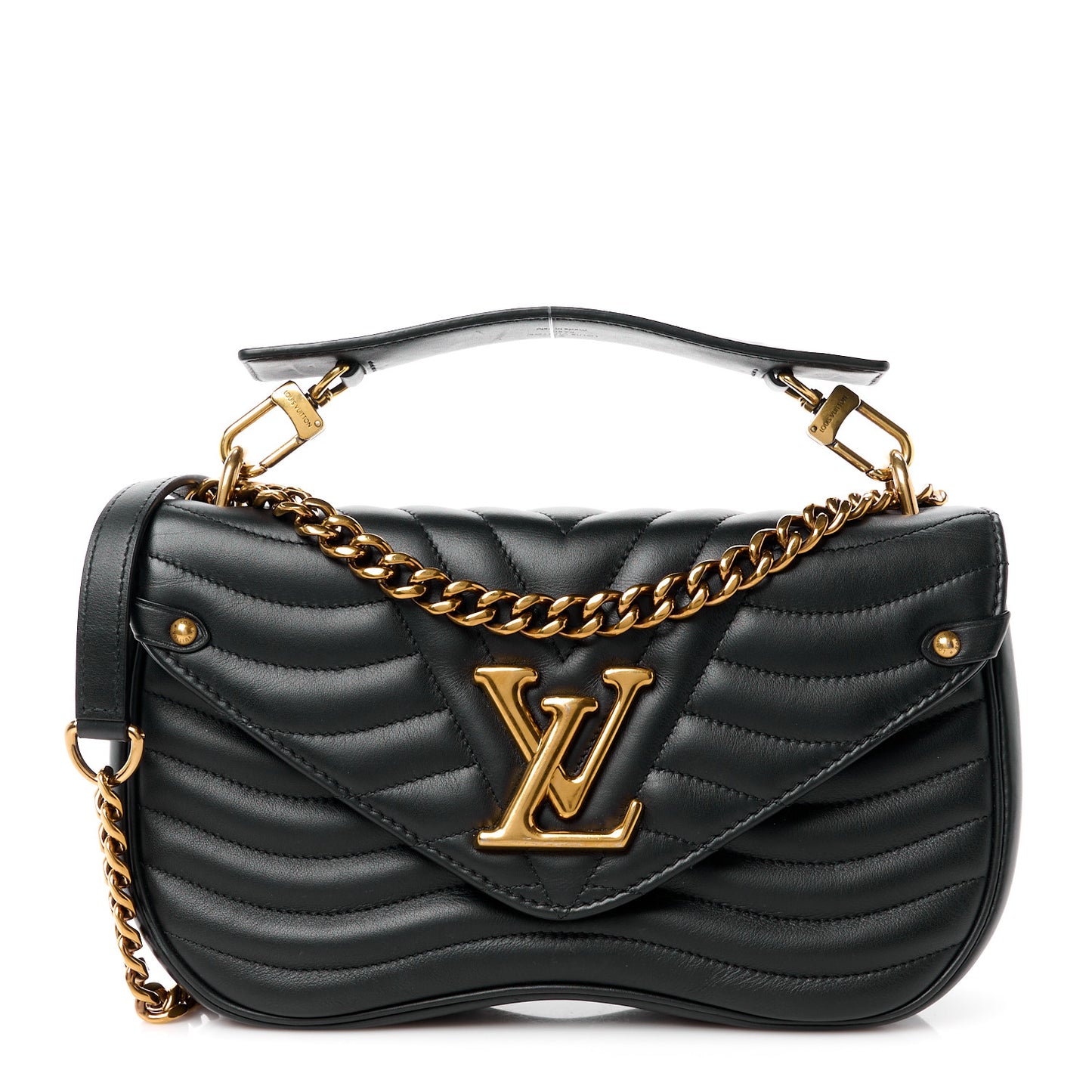 LOUIS VUITTON Calfskin New Wave Chain MM Black