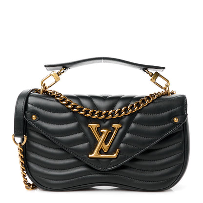 Louis Vuitton LOUIS VUITTON Calfskin New Wave Chain MM Black 1 of 15