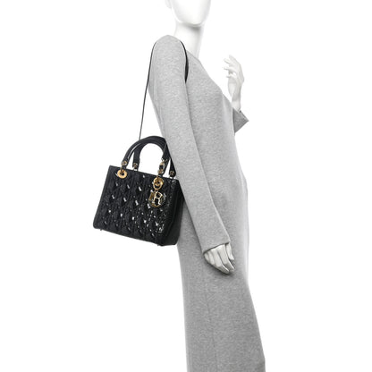 Christian Dior Patent Cannage Medium Lady Dior Black 2 of 12