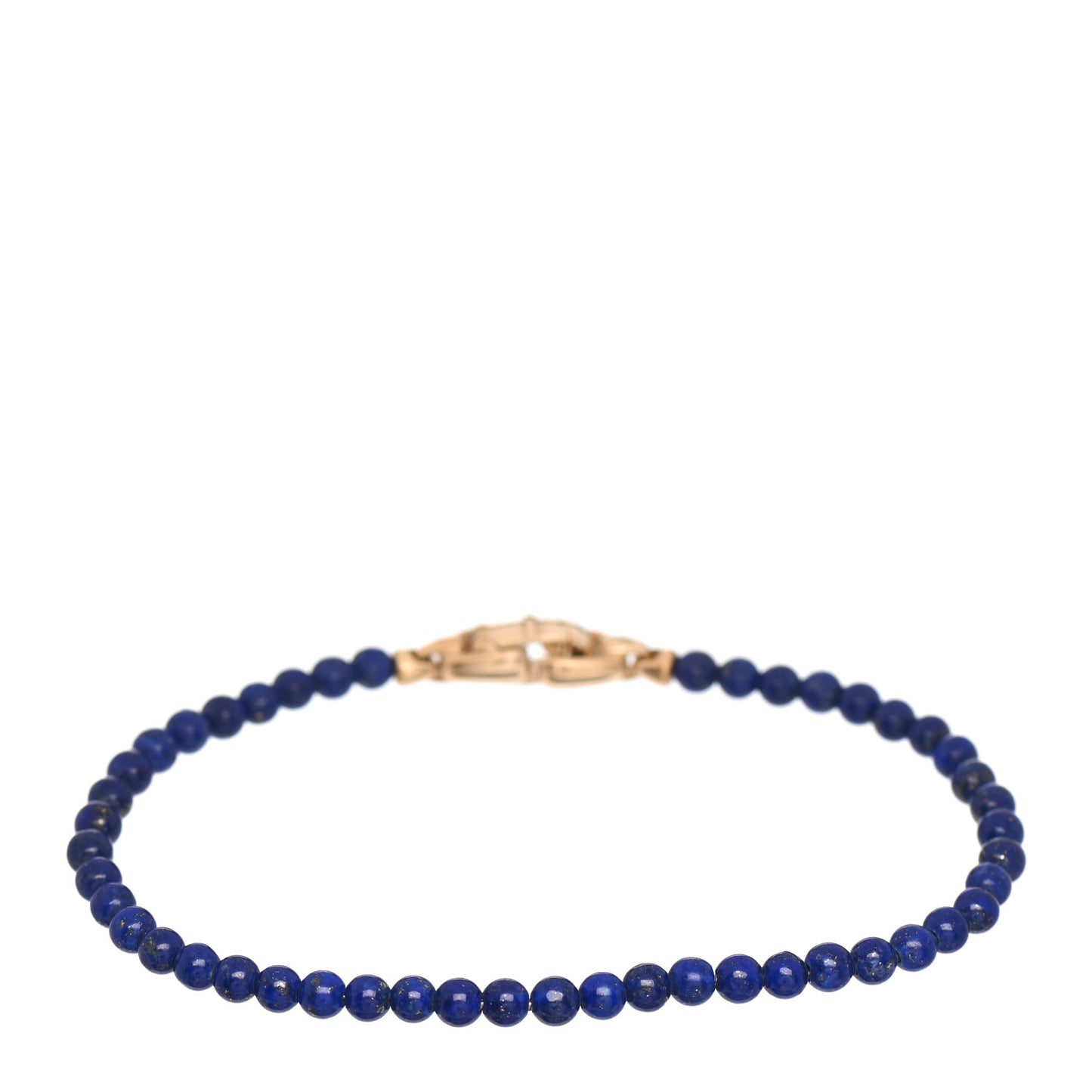 18K Yellow Gold Lapis Lazuli 4mm Spiritual Beads Bracelet