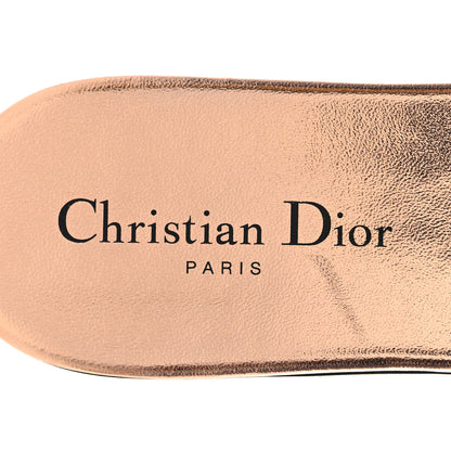 Christian Dior Canvas Lurex Embroidered Dway Flat Slide Sandals 40 Black Gold 9 of 10