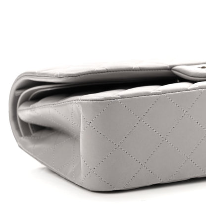 Chanel Lambskin Quilted Medium Double Flap Grey 9 of 11