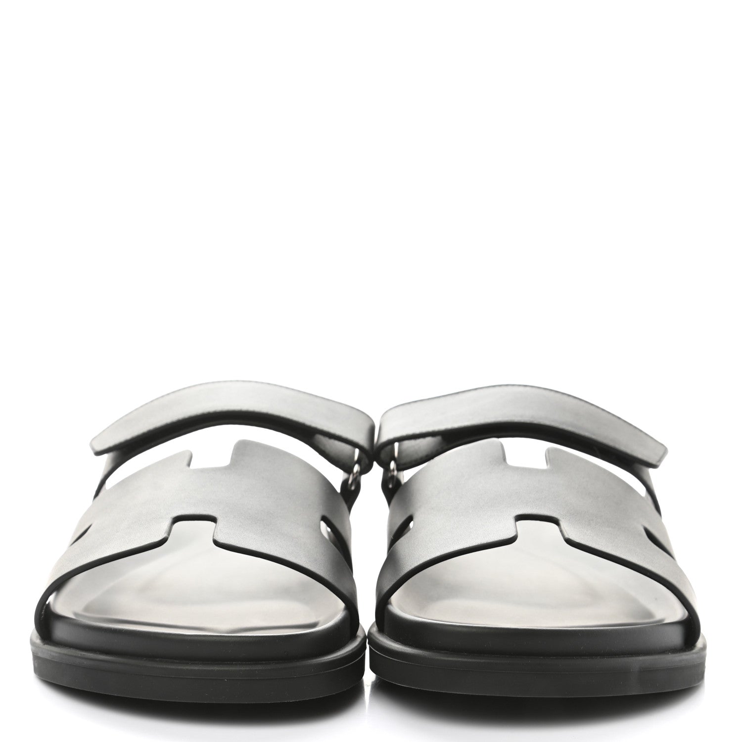Hermes Calfskin Mens Chypre Sandals 44 Black 2 of 10