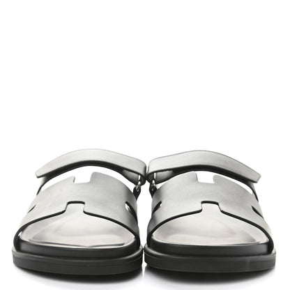 Hermes Calfskin Mens Chypre Sandals 44 Black 2 of 10