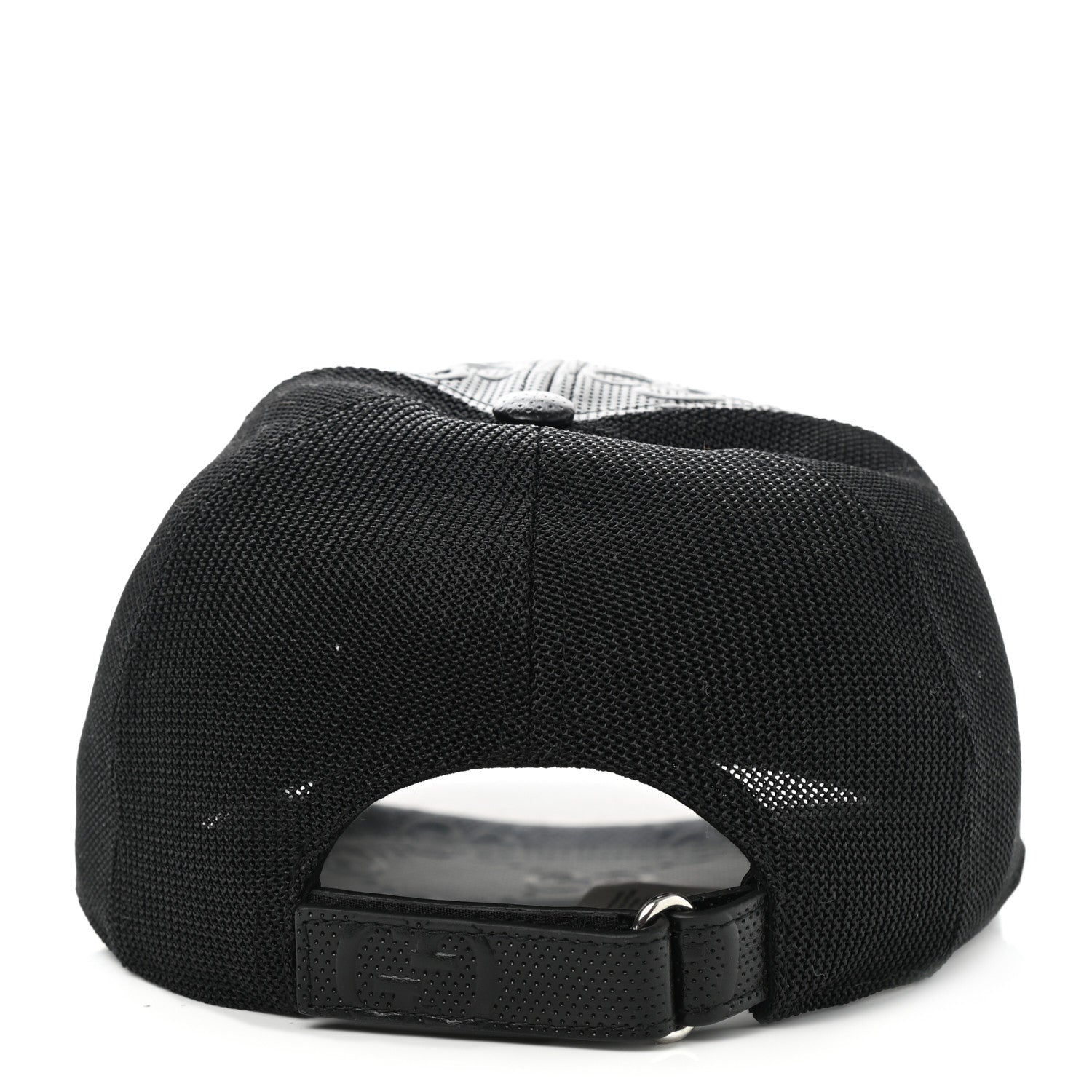 Gucci Calfskin Mesh GG Tennis Embossed Gary Baseball Hat M Black 5 of 10