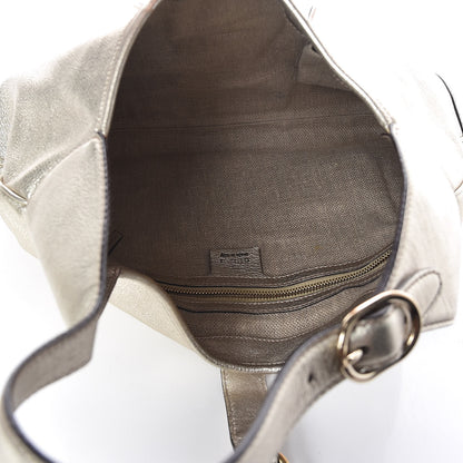 Gucci Metallic Calfskin Web Medium Jackie O Bouvier Hobo Gold 5 of 15