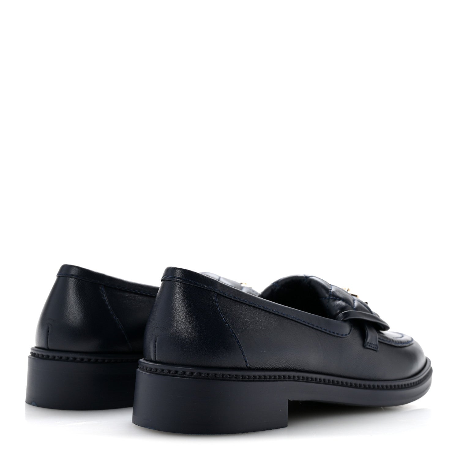 Chanel Lambskin Quilted CC Turnlock Loafers 40 Navy 5 of 10
