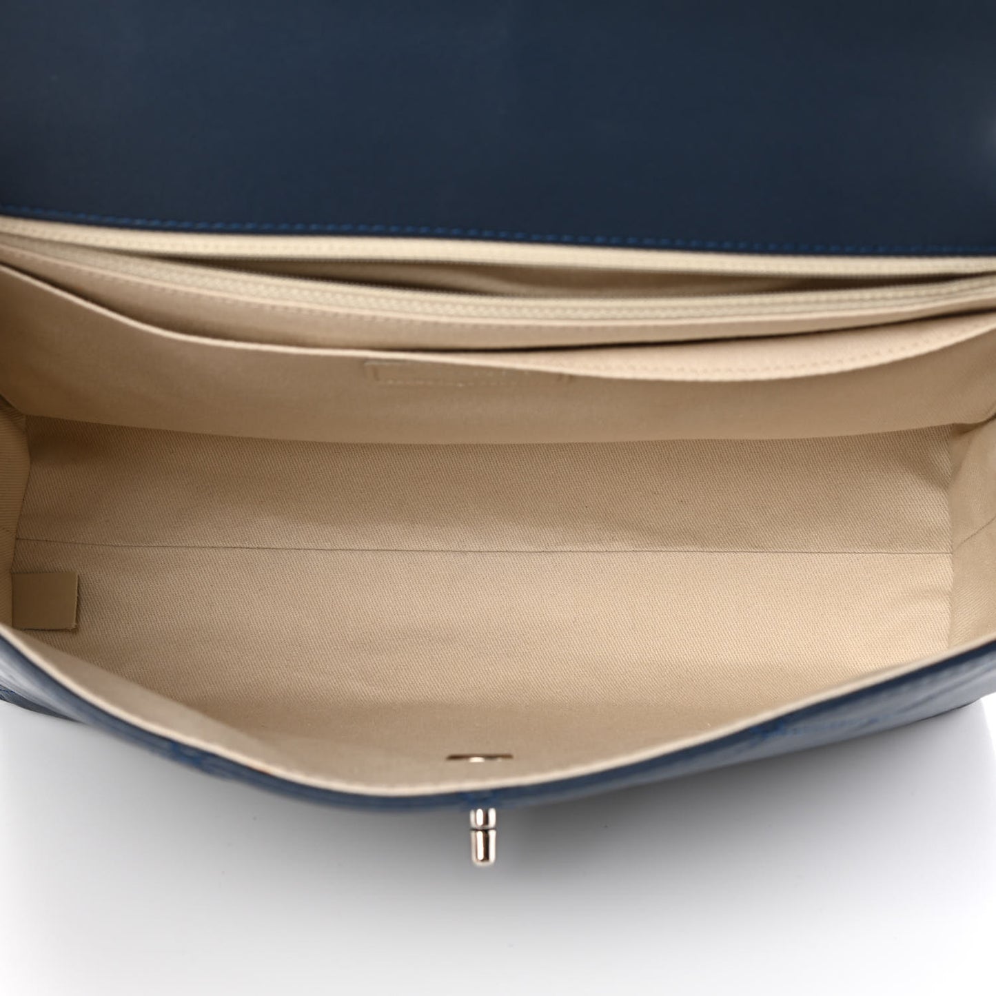 Calfskin Quilted In The Business Flap Dark Blue