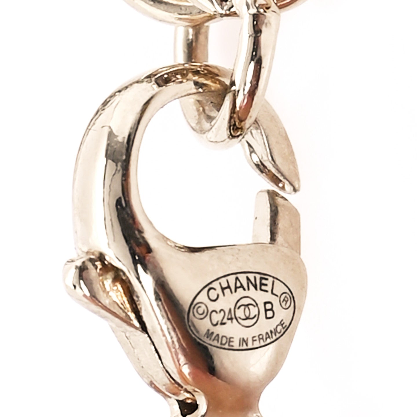 Chanel Enamel CC Logo Necklace Gold Black White 4 of 5