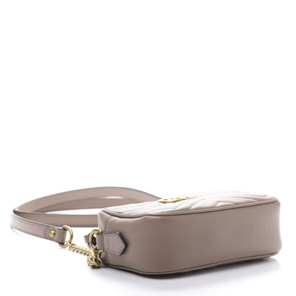 Gucci Calfskin Matelasse Mini GG Marmont Chain Shoulder Bag Porcelain Rose 4 of 11