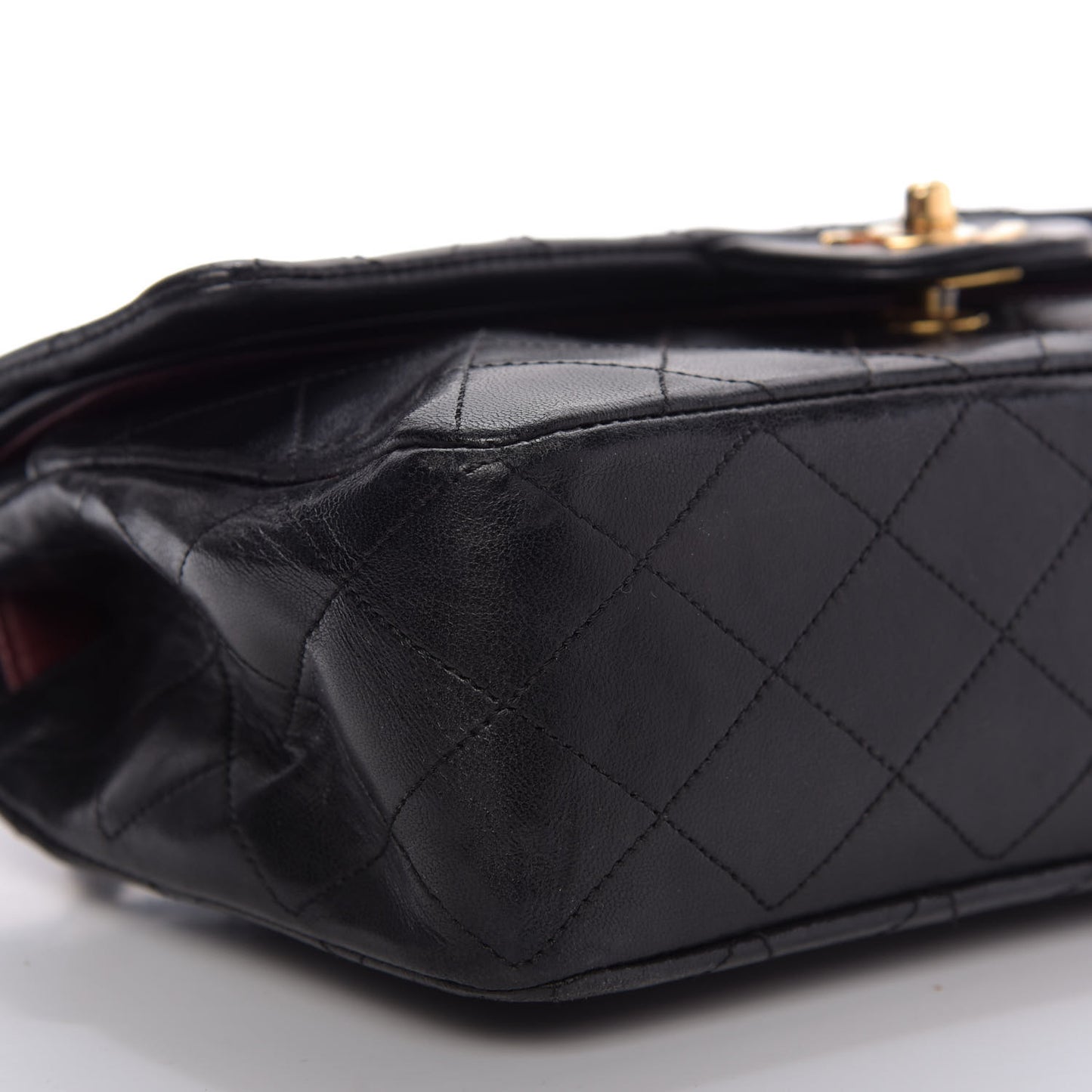 Lambskin Quilted Small Double Flap Black