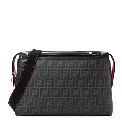 Fendi Glazed Fabric Vitello Grace Century FF 1974 Heat Sealed By The Way Messenger Bag Black Rosso 1 of 11
