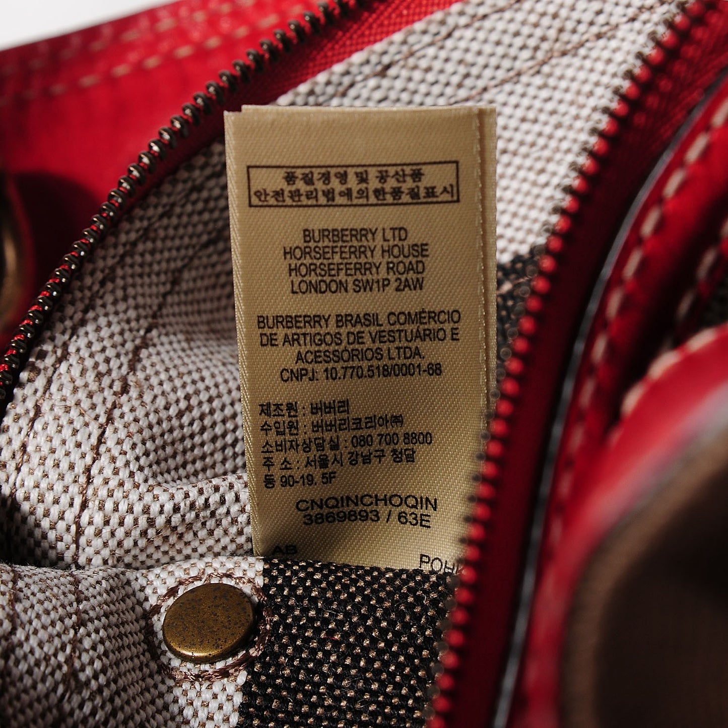 Canvas Mega Check Medium Susanna Hobo Red