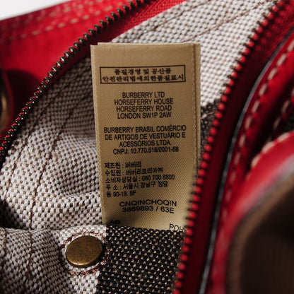 Burberry Canvas Mega Check Medium Susanna Hobo Red 7 of 10