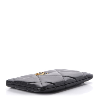 Chanel Shiny Goatskin Quilted 19 Cosmetic Case Black 3 of 7
