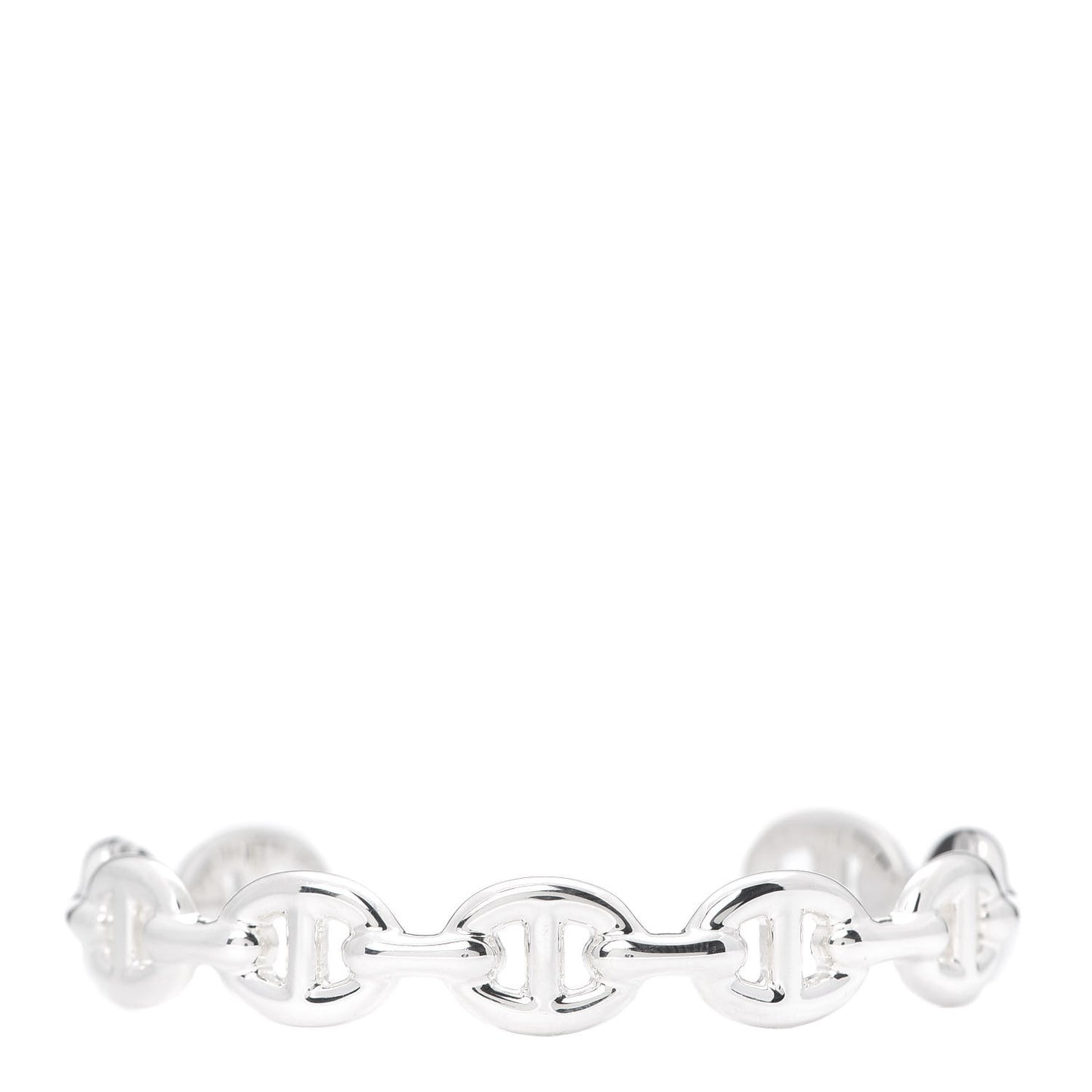 Sterling Silver MM Chaine d'Ancre Enchainee Cuff Bracelet SH