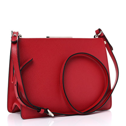 Prada Saffiano City Calfskin Monochrome Light Frame Bag Fuoco 2 of 8