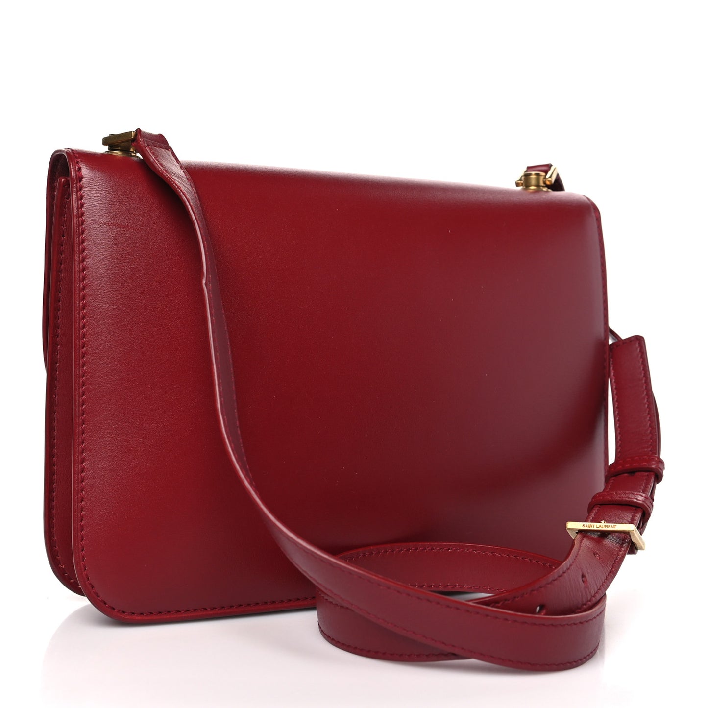 Box Calfskin Le Carre Satchel Opyum Red