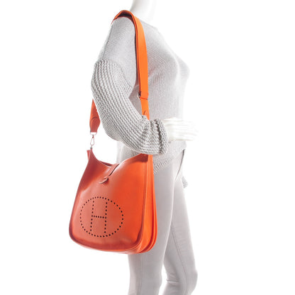 Hermes Taurillon Clemence Evelyne III GM Orange 7 of 14