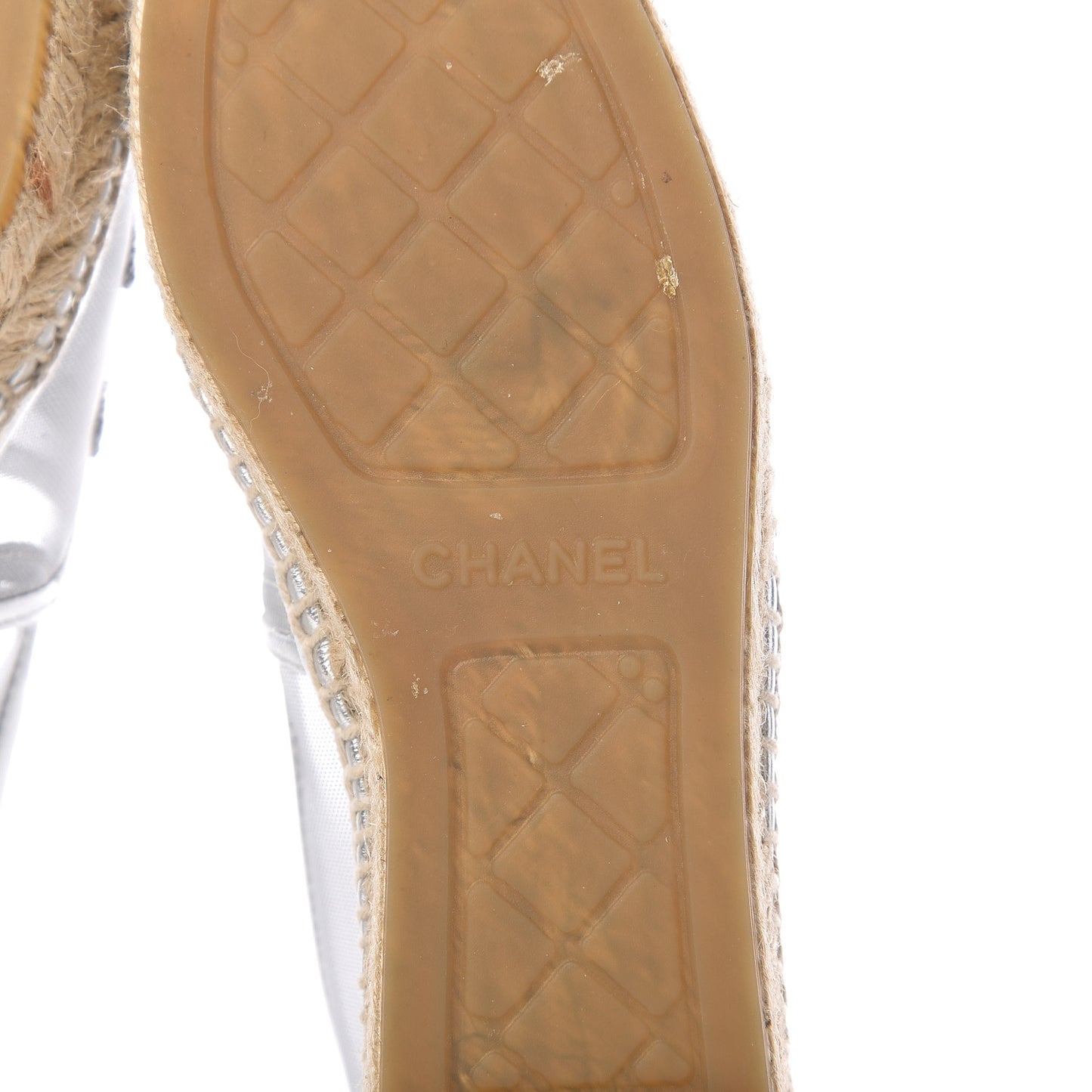 Mesh Grosgrain CC Espadrilles 37 Silver