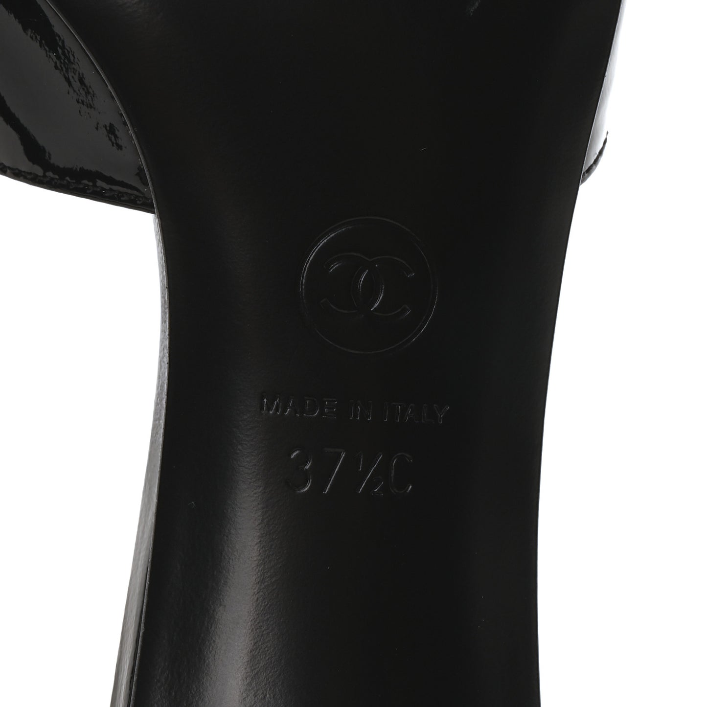 Patent Lambskin Pearl Mules 37.5 Black