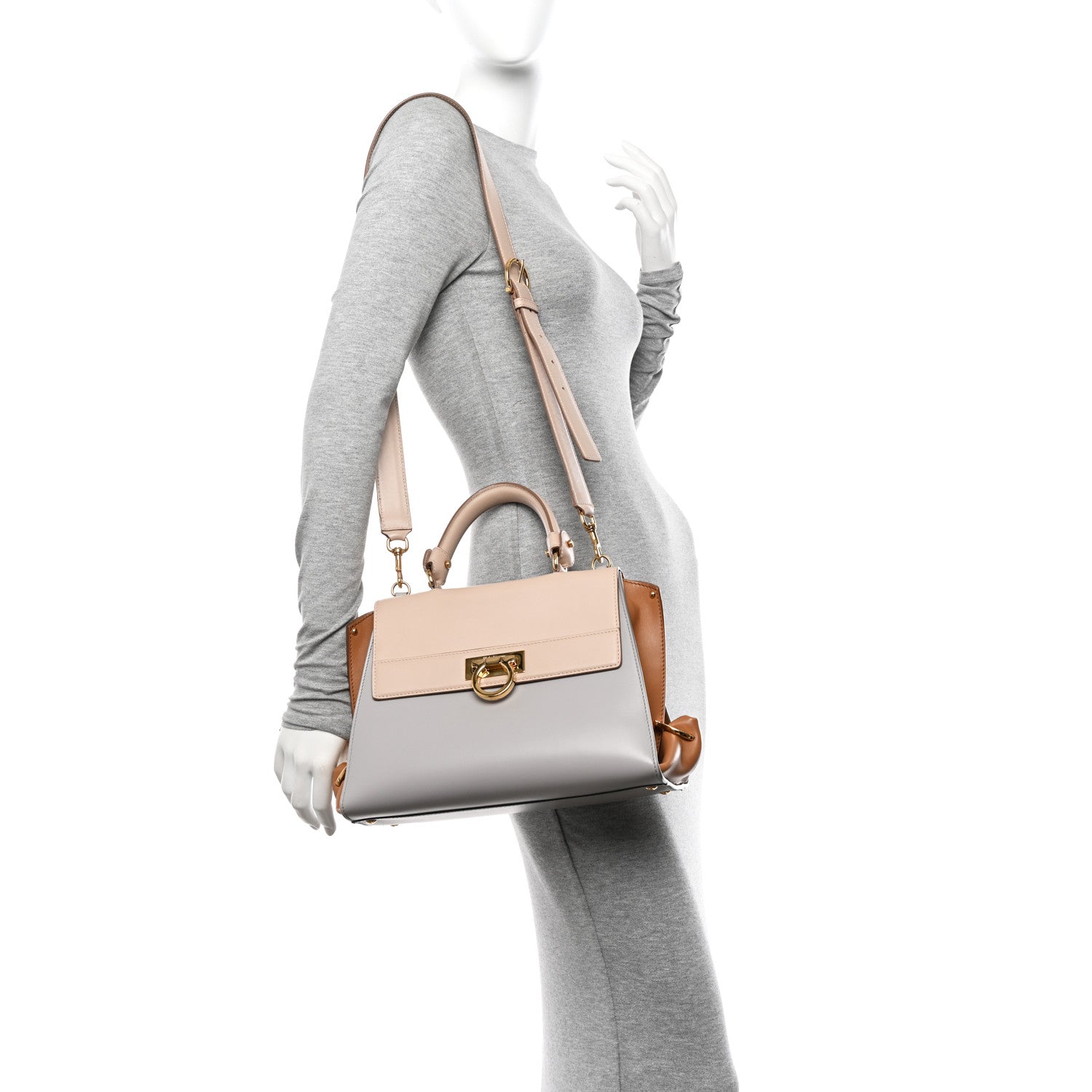 Salvatore Ferragamo Calfskin Sofia Shoulder Bag Multicolor 2 of 13